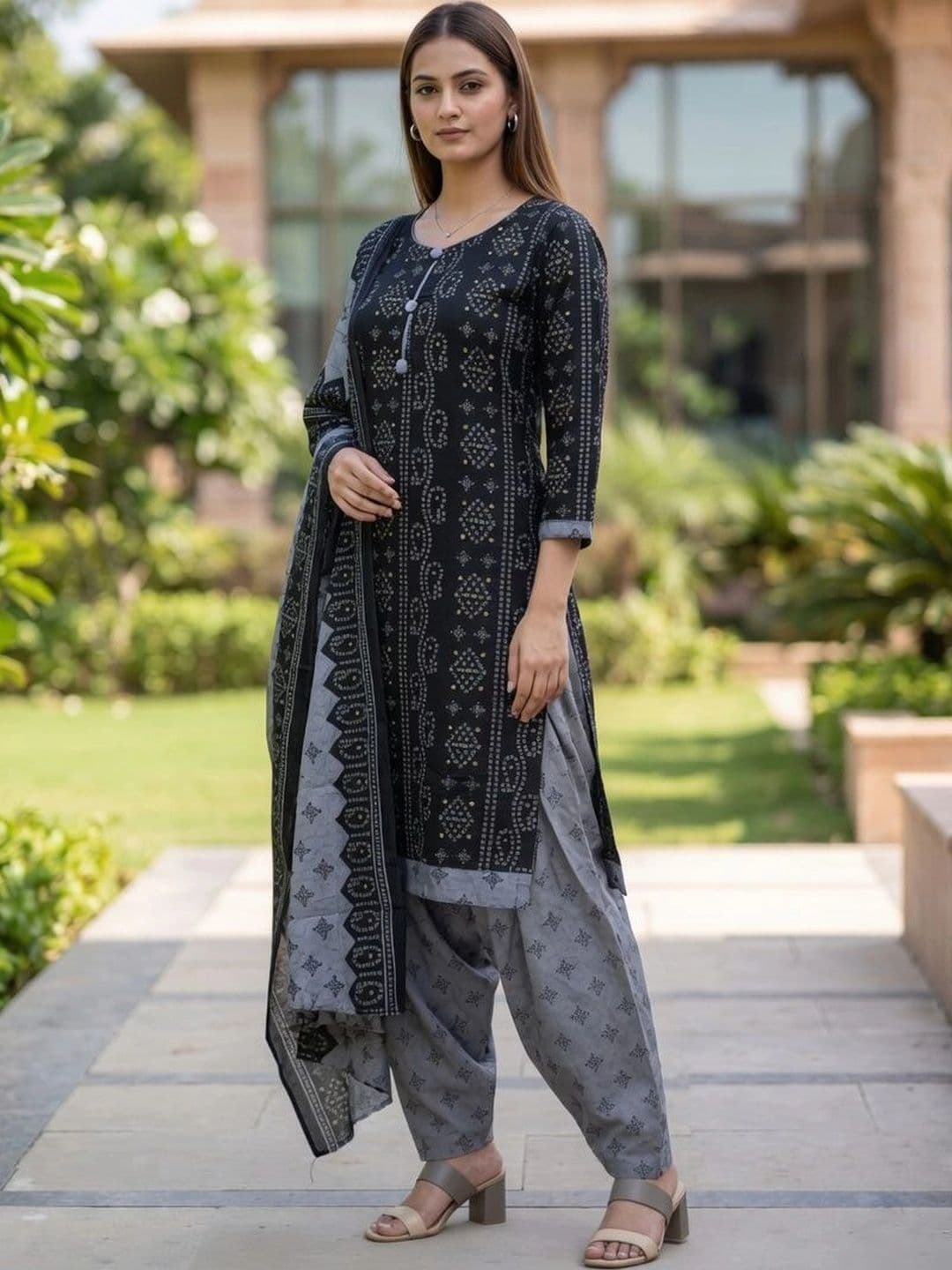 Rajnandini Women Ethnic Motifs Printed Regular Kurta with Patiala & With Dupatta thumbnail 4
