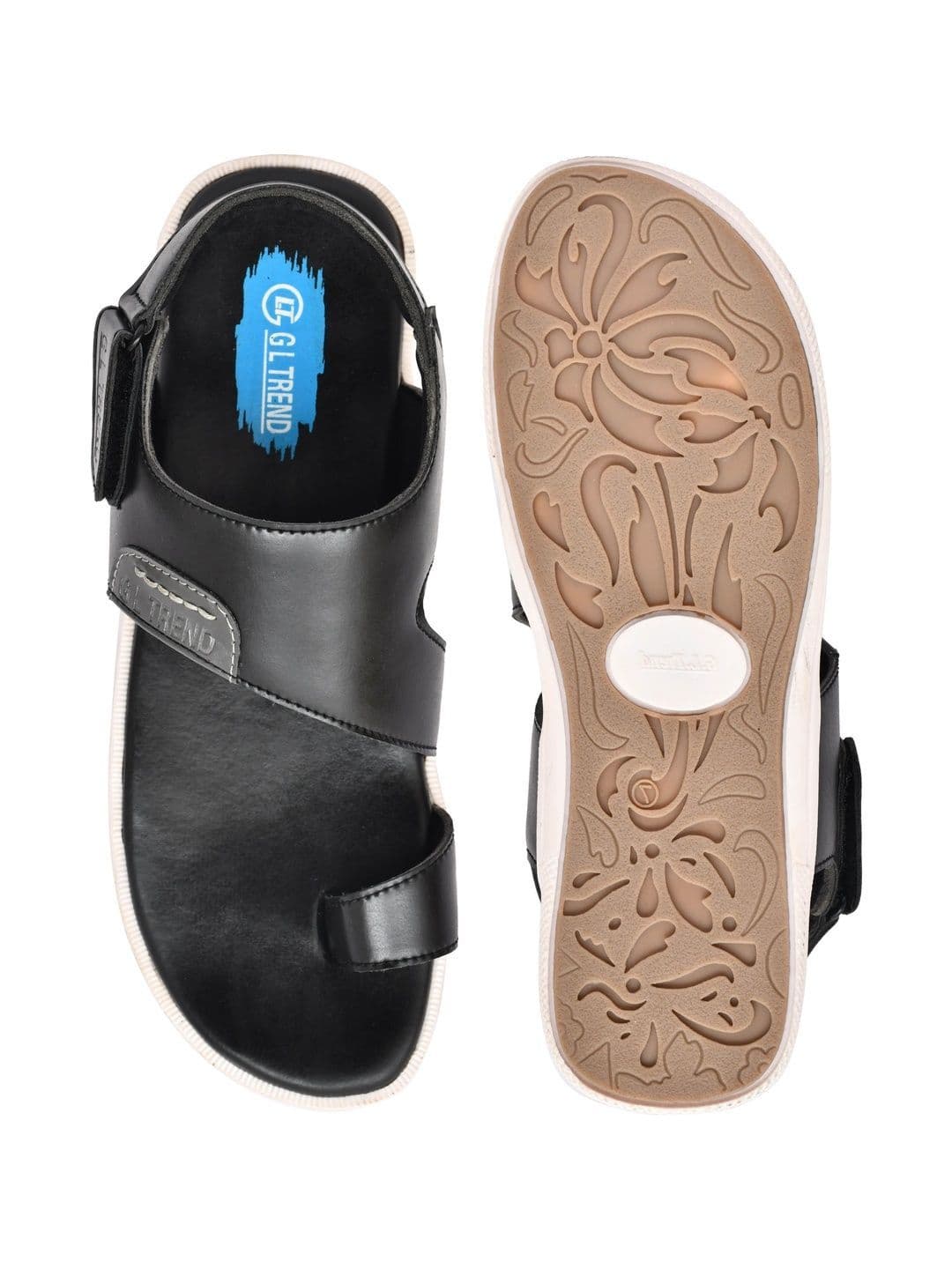 G L Trend Men's Black Casual Comfort Open Toe Slip-On Sandals thumbnail 3