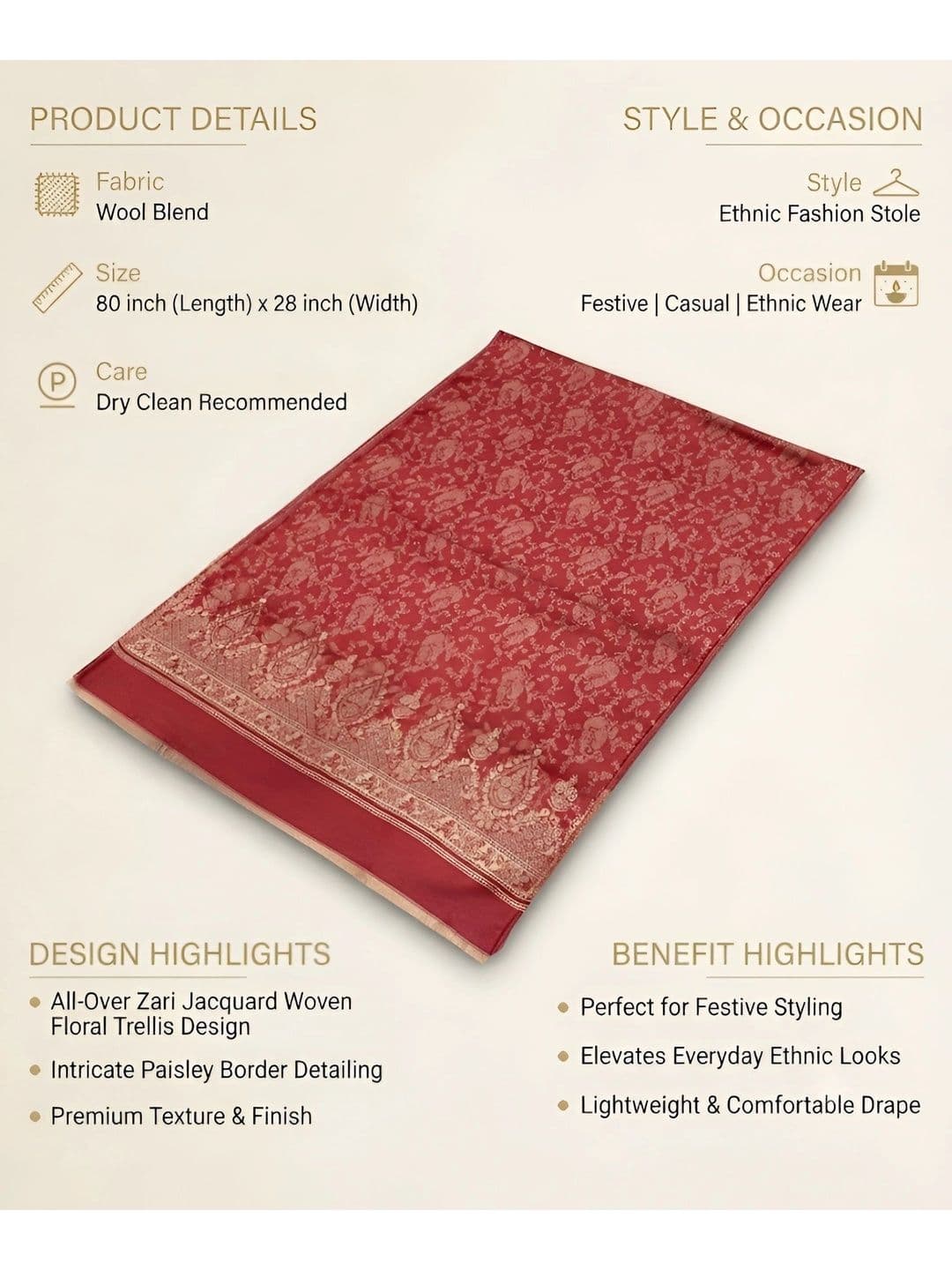 MUFFLY Men Woven Design Stole thumbnail 6