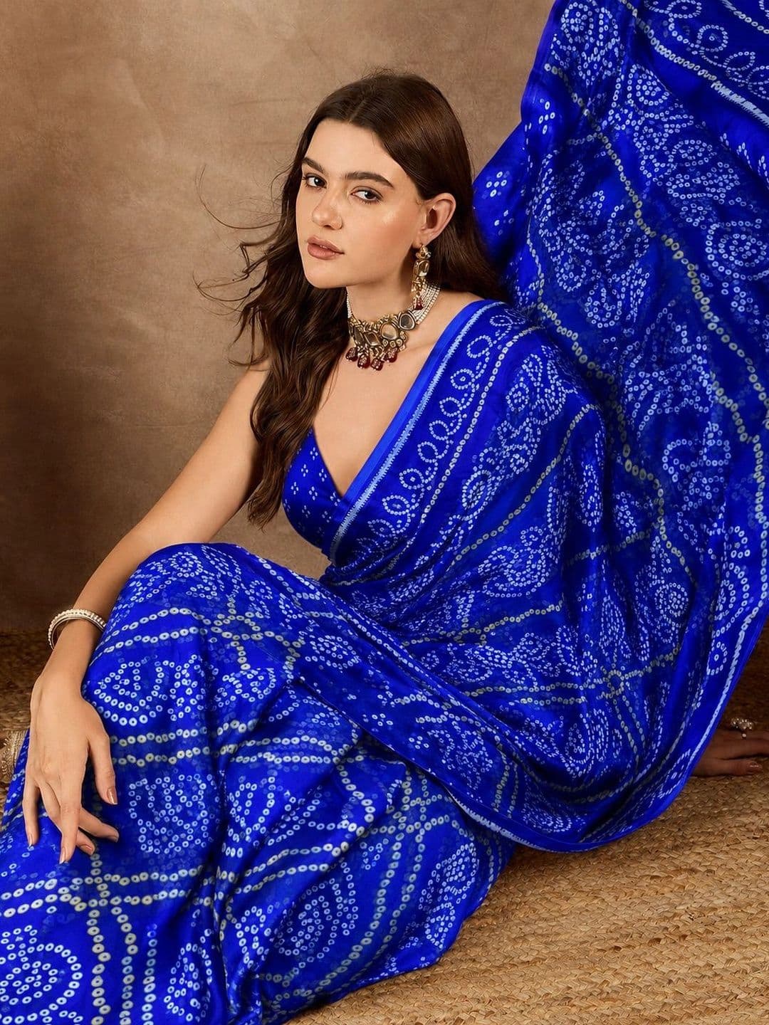 Sitanjali Bandhani Pure Georgette Saree thumbnail 6