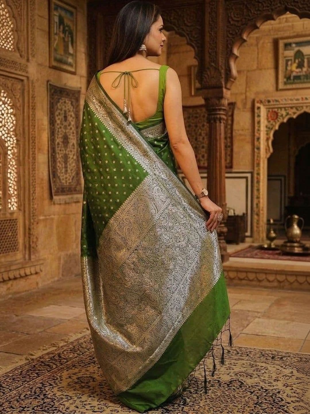 Aman's Impero Woven Design Zari Art Silk Banarasi Saree thumbnail 6