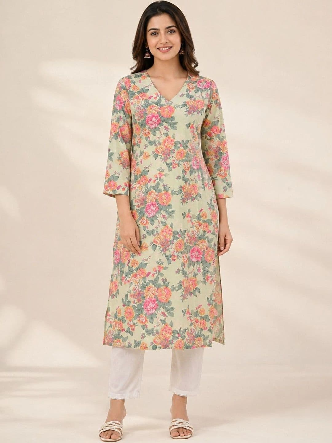 Anouk Women Floral Printed Floral Kurta thumbnail 2