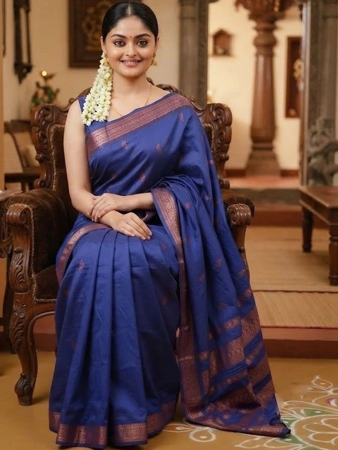AmiFashion Woven Design Zari Art Silk Banarasi Saree thumbnail 7