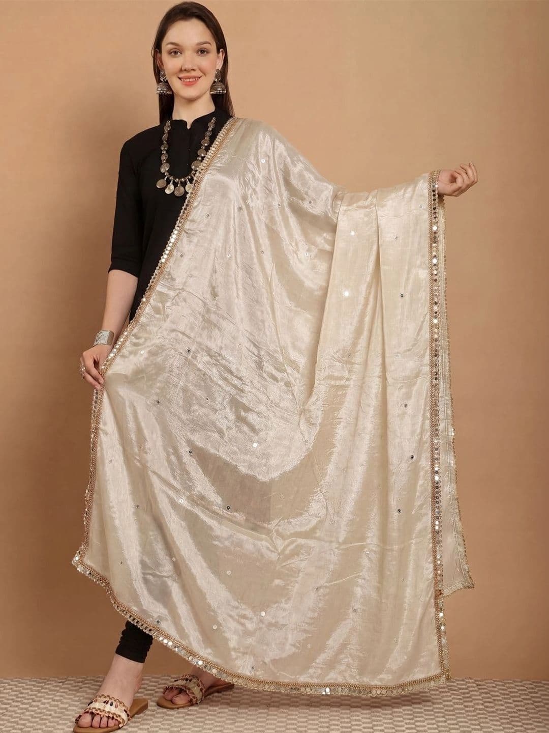 KALINI Dupatta with Sequinned - view 1