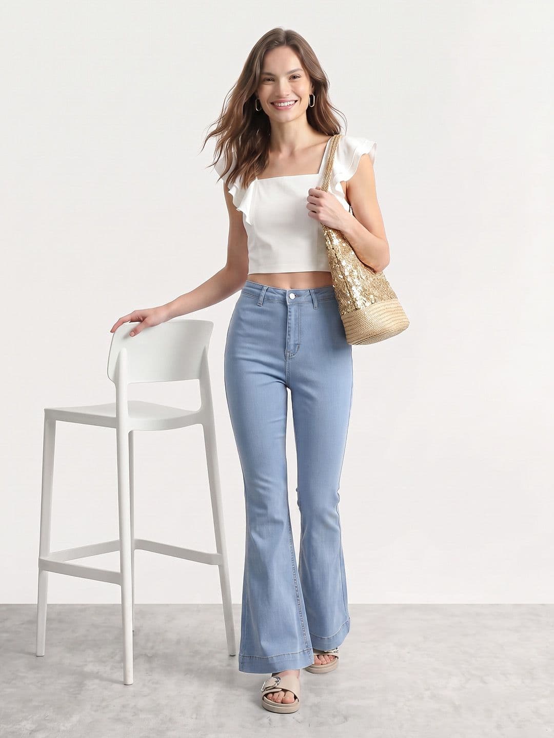 Mast & Harbour Women Slim Bootcut Fit High-Rise Jeans thumbnail 3