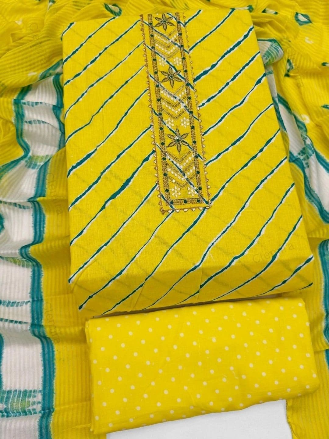 CLEMIRA Printed Pure Cotton Unstitched Dress Material thumbnail 2