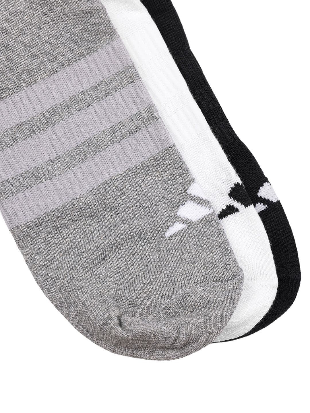 ADIDAS Unisex Pack of 3 Cotton Blend Striped Ankle Length Socks thumbnail 3