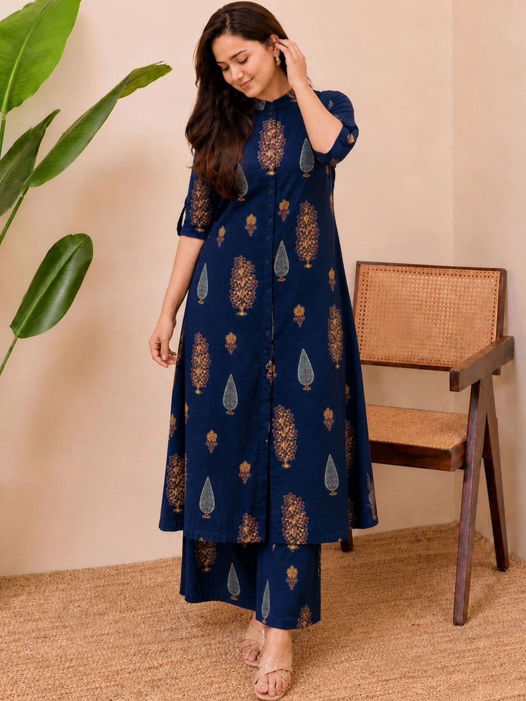 SZN Women Ethnic Motifs Printed Regular Kurta with Palazzos thumbnail 6