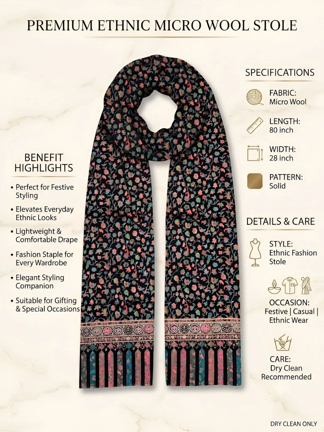 MUFFLY Men Embroidered Stole thumbnail 5