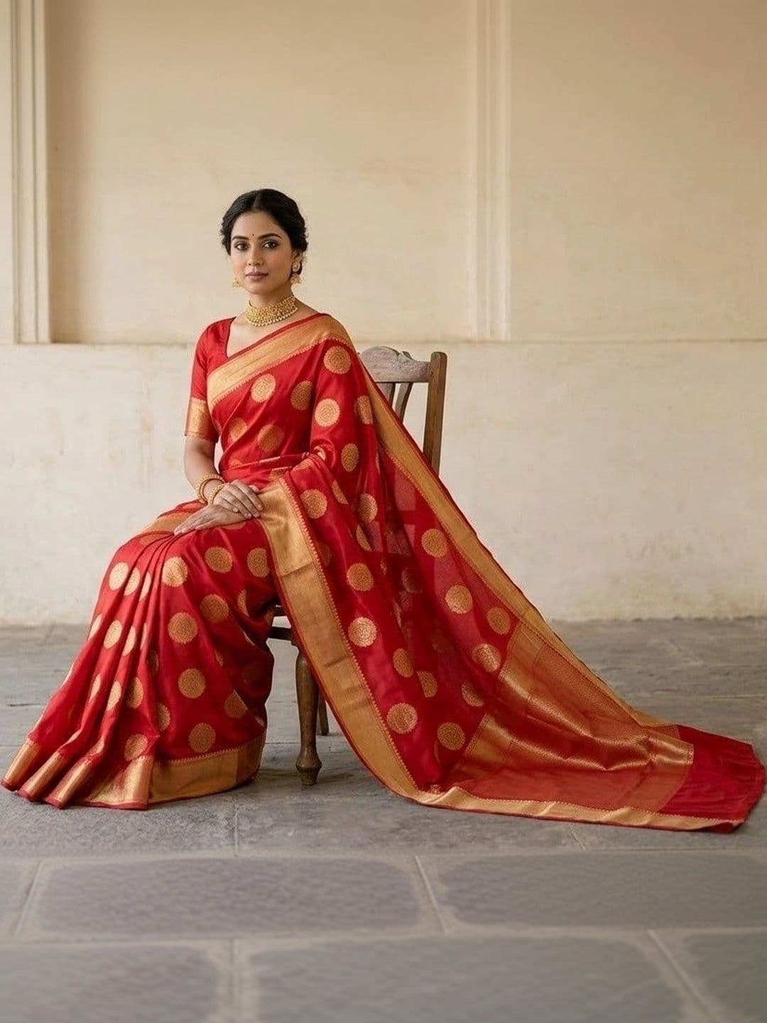 ZARA STAR Woven Design Zari Art Silk Banarasi Saree thumbnail 4