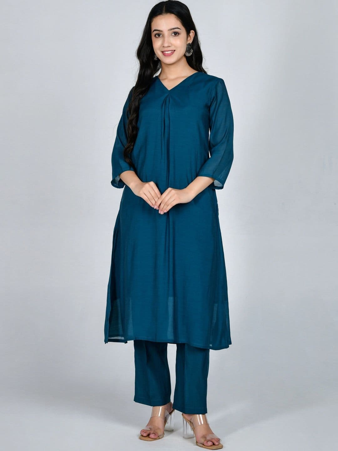 YOJINI Women Regular Kurta with Trousers & With Dupatta thumbnail 5