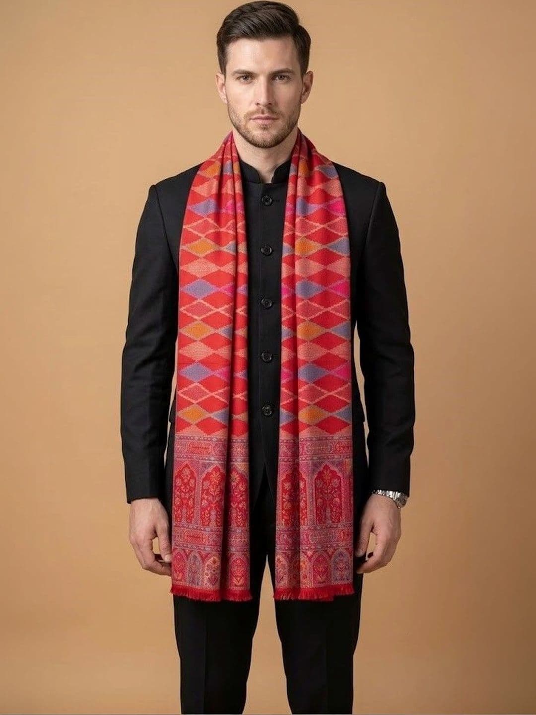 MUFFLY Men Woven Design Stole thumbnail 3