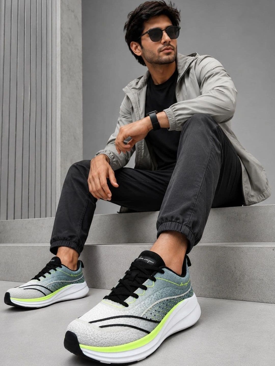 Allen Cooper Men Mesh Running Non-Marking Shoes thumbnail 5