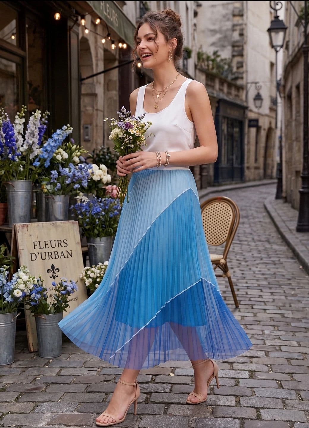 Suo Women Colourblocked Maxi Flared Skirt - view 1