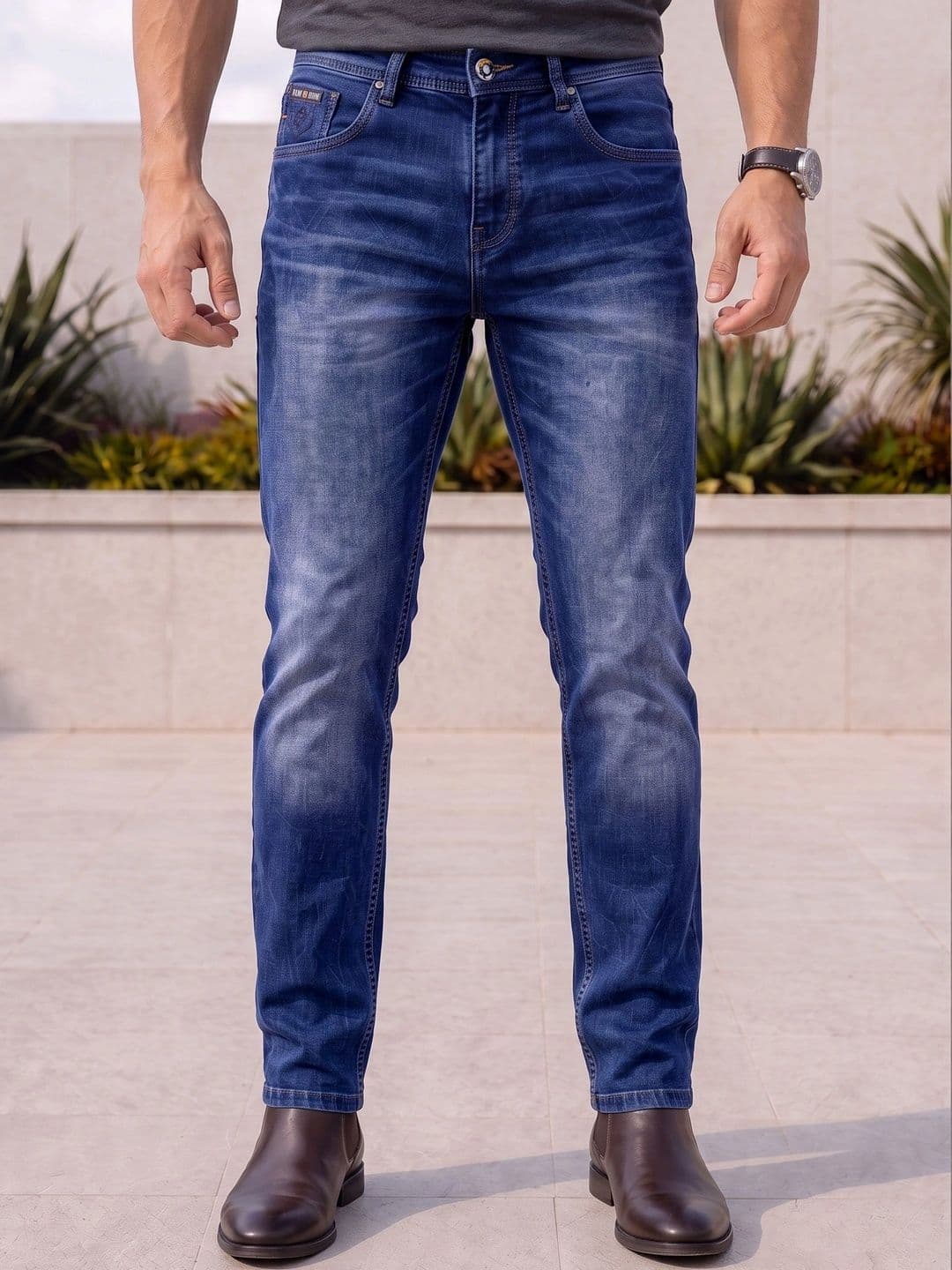 GEX Men Jean Relaxed Fit Mid-Rise Low Distress Jeans - view 1