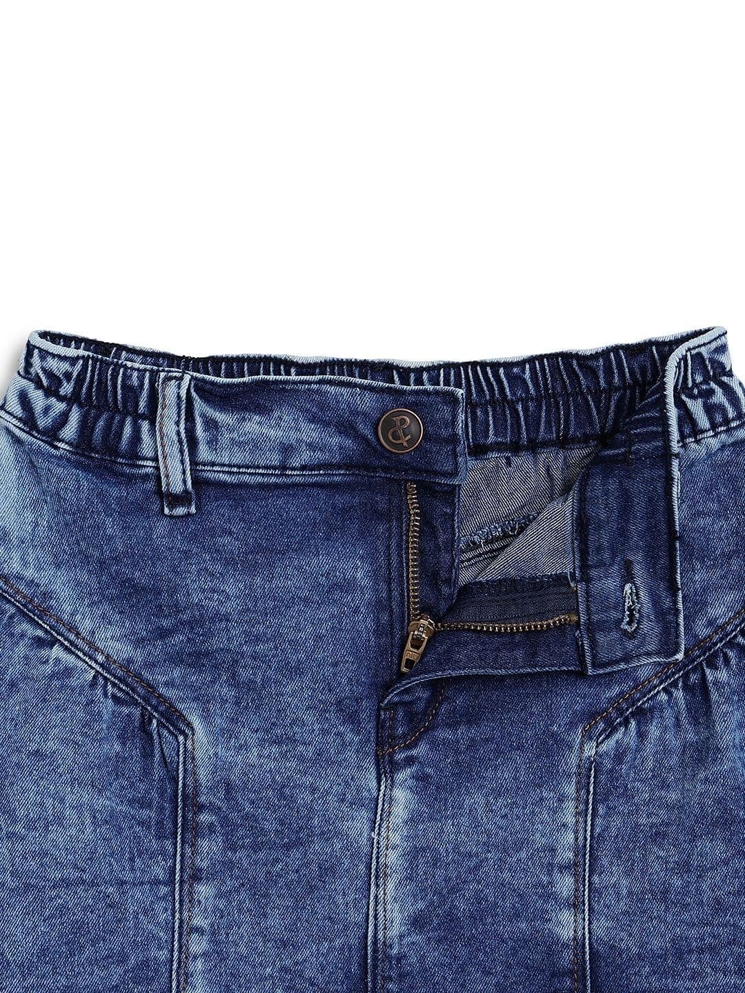 TALES & STORIES Girls Denim Washed Above Knee A-Line Skirt thumbnail 5
