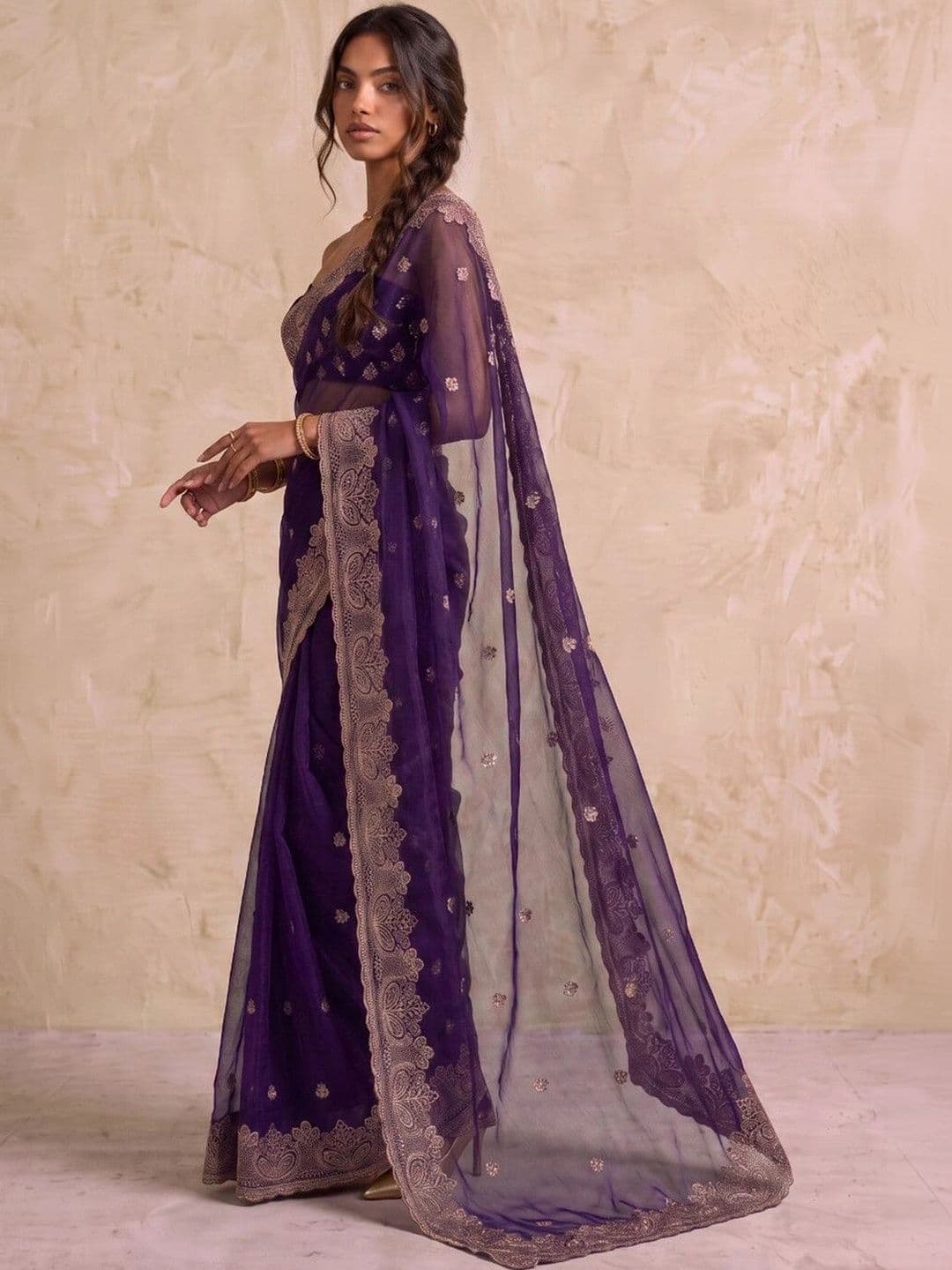 SAARA Embellished Embroidered Saree thumbnail 5