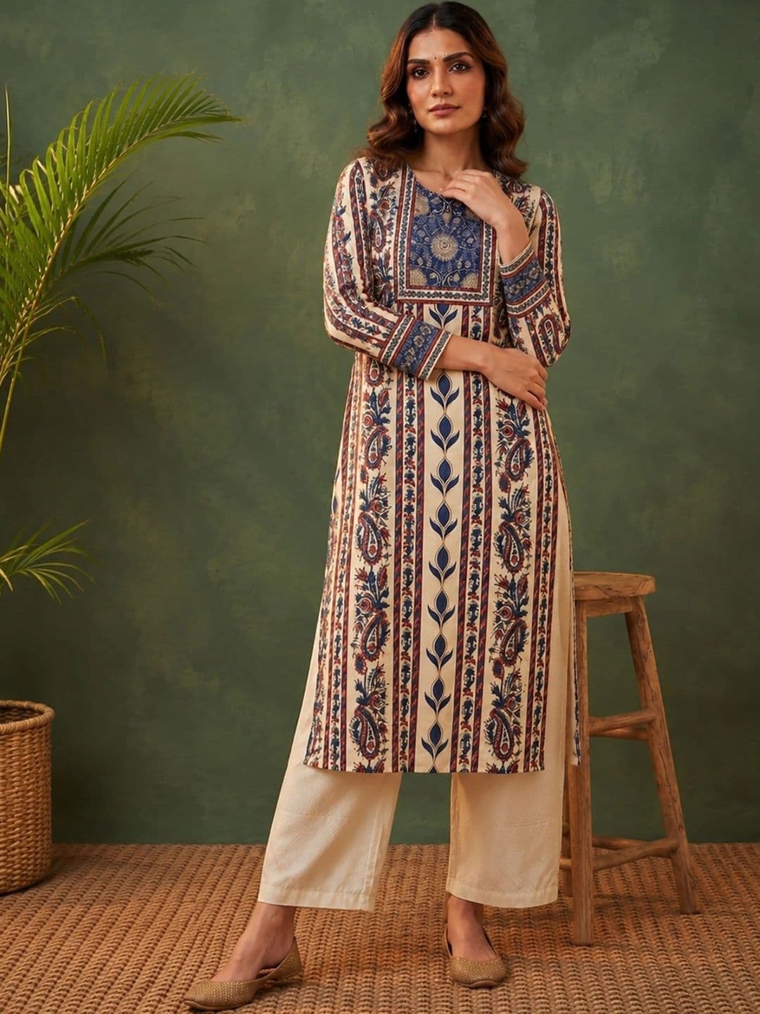 Anouk Women Paisley Printed Indie Prints Kurta thumbnail 5
