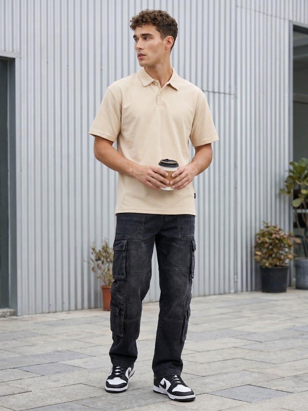 glitchez Polo Collar Drop-Shoulder Sleeves T-shirt thumbnail 2