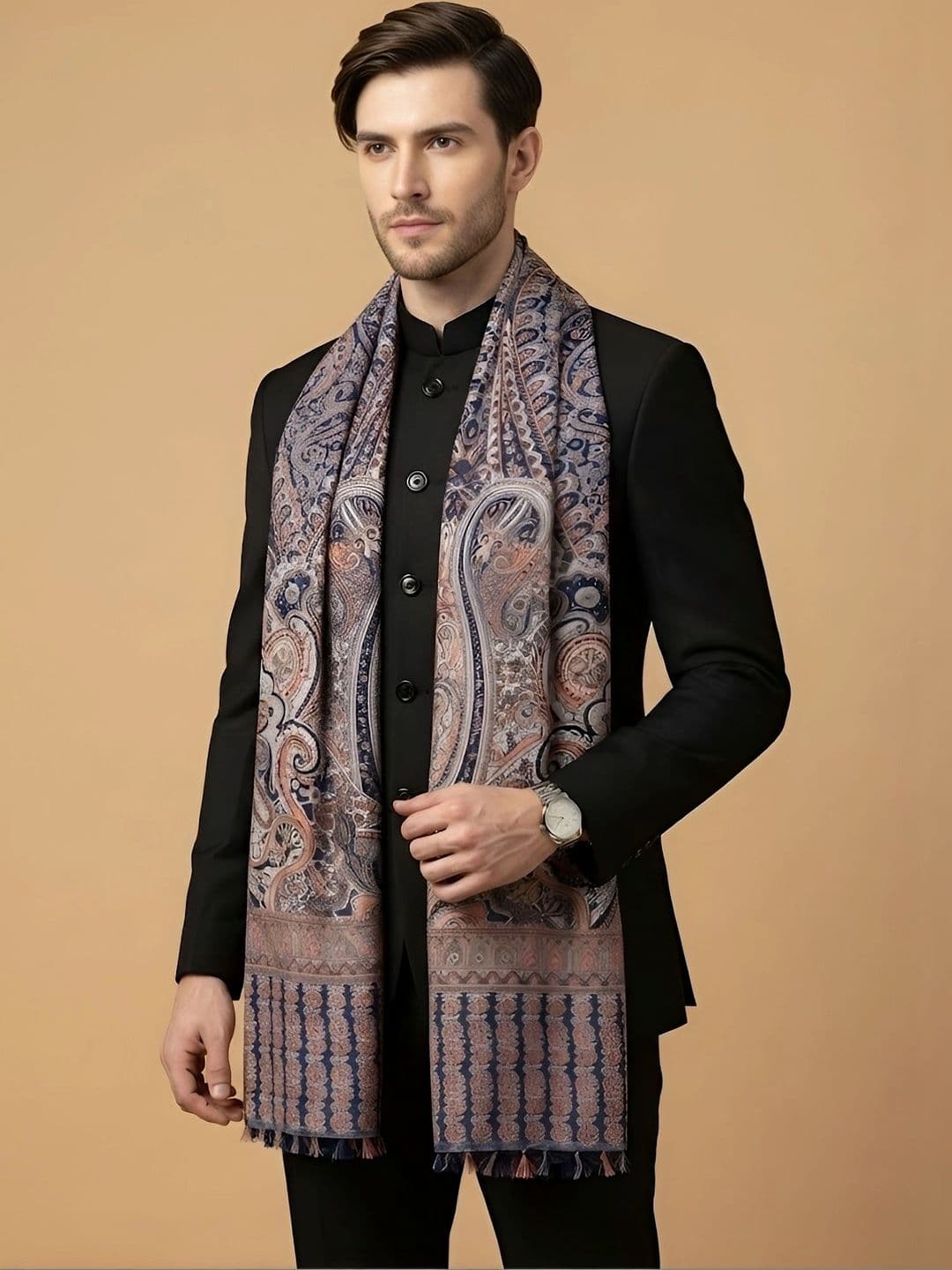 MUFFLY Men Printed Stole thumbnail 4