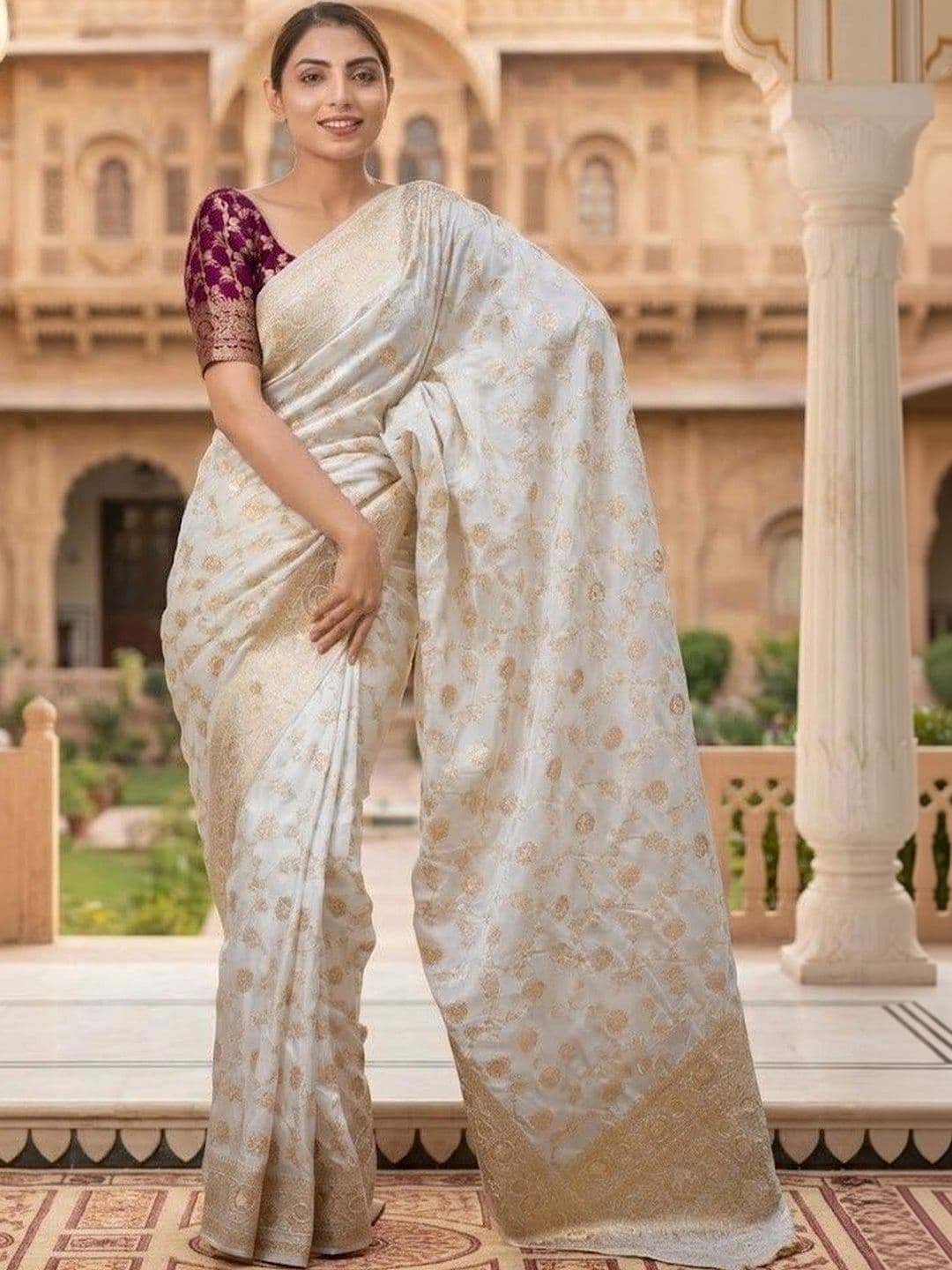 SHRIADINATH Woven Design Zari Art Silk Banarasi Saree - view 1