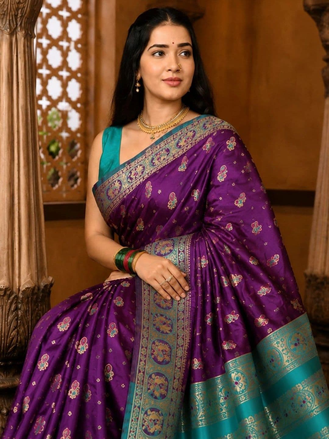 vastranagari Woven Design Zari Art Silk Designer Banarasi Saree thumbnail 2