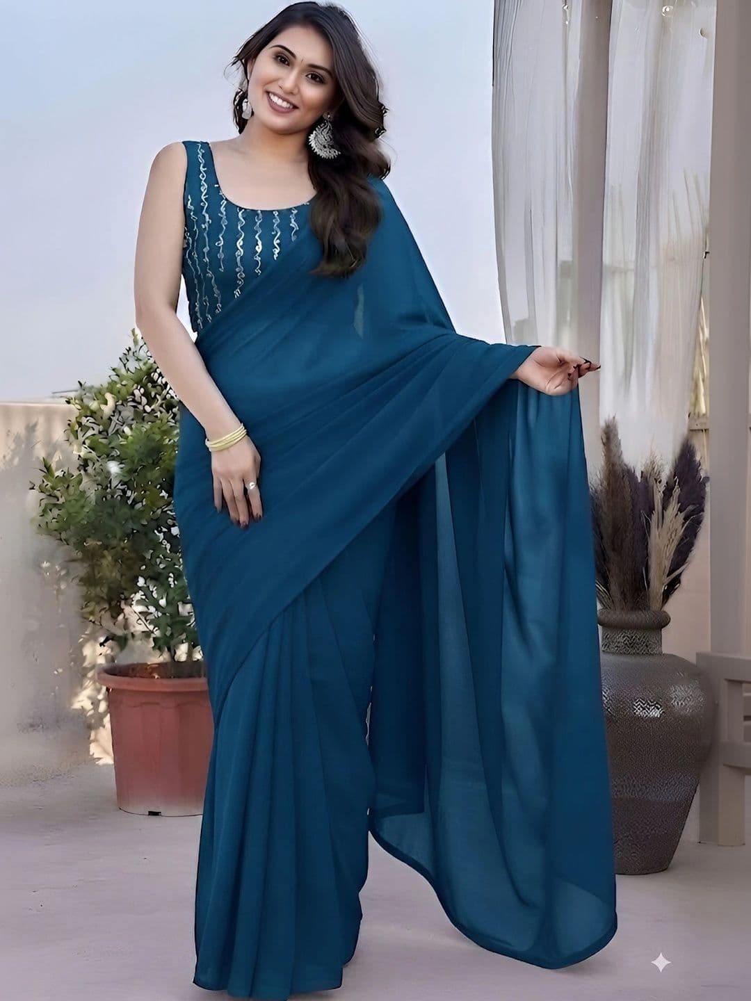 VRAGI Embellished Sequinned Saree - view 1