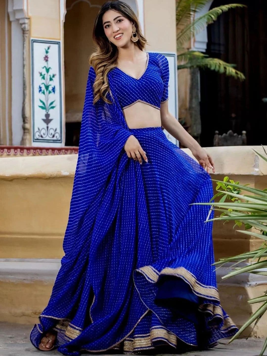 KRYSAL Printed Semi-Stitched Lehenga & Unstitched Blouse With Dupatta thumbnail 5