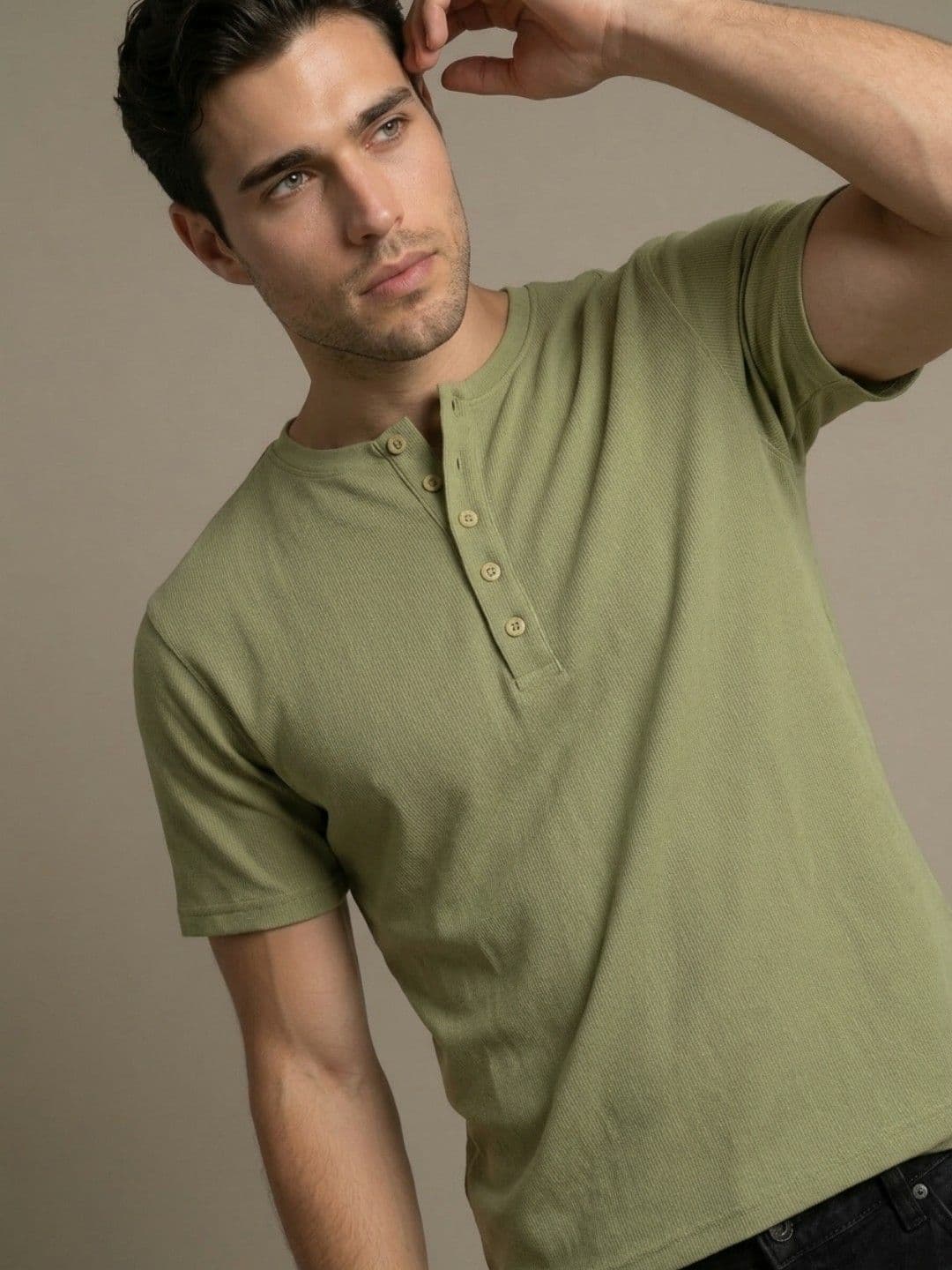 glitchez Men Henley Neck T-shirt - view 1