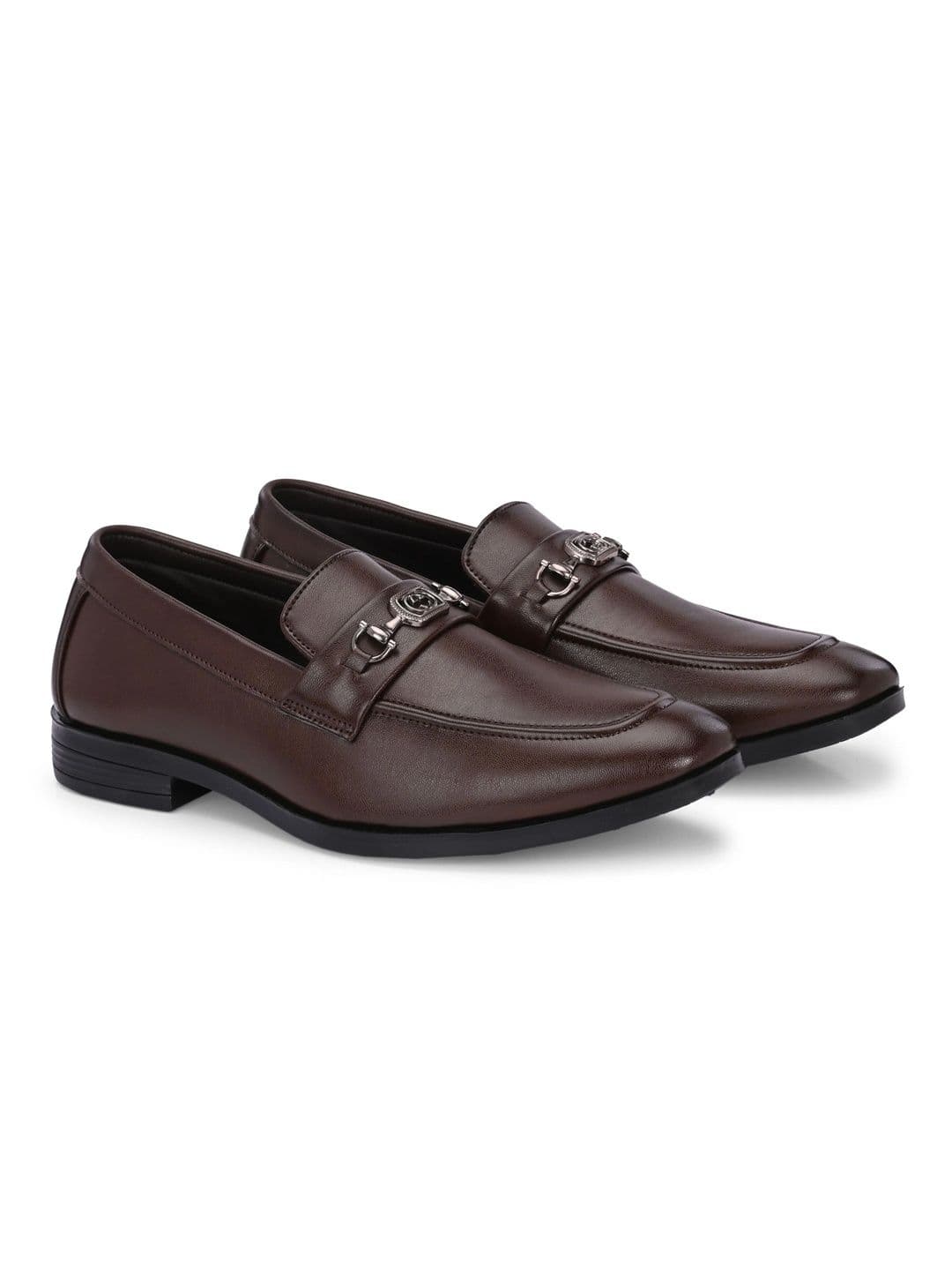 Azzaro Black Synthetic Leather Round Toe Slip-On Formal Loafers thumbnail 4
