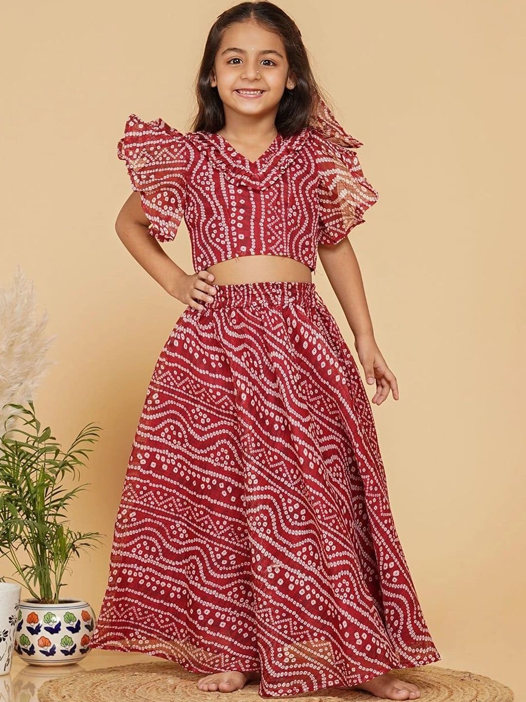 Laad Girls Printed Ready to Wear Lehenga & thumbnail 3