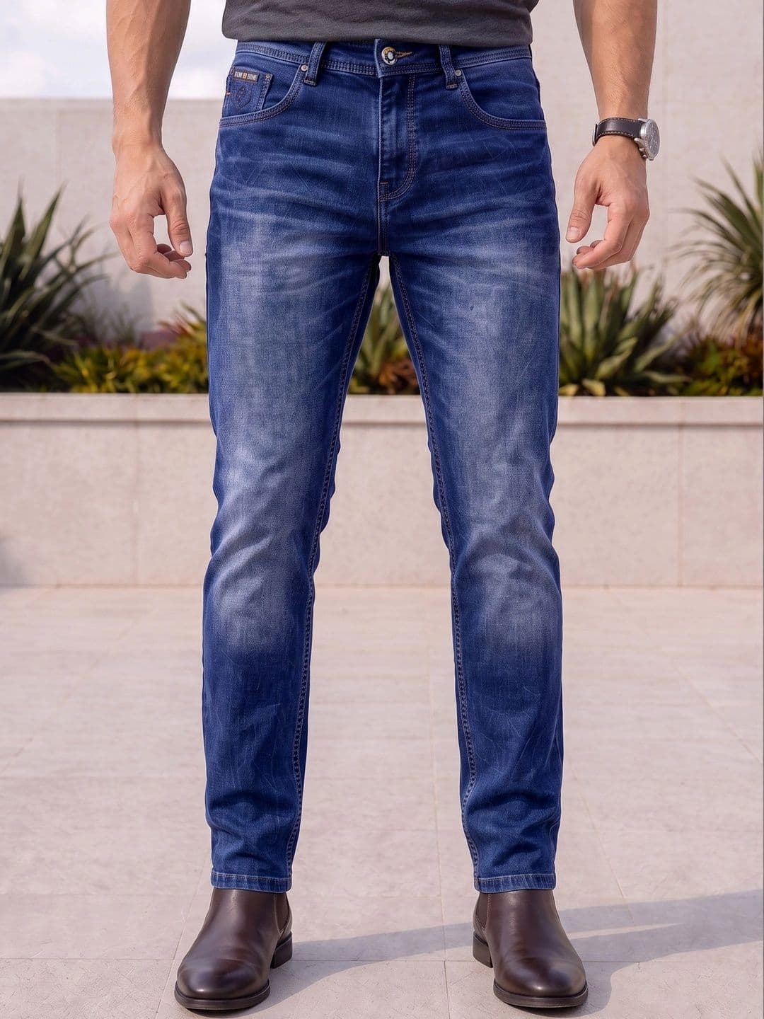 GEX Men Jean Relaxed Fit Mid-Rise Low Distress Jeans - view 1