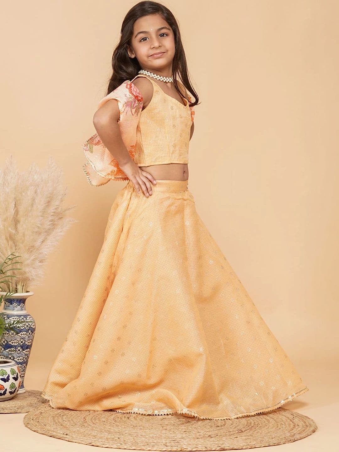 Laad Girls Embellished Sequinned Ready to Wear Lehenga & Blouse With Dupatta thumbnail 6