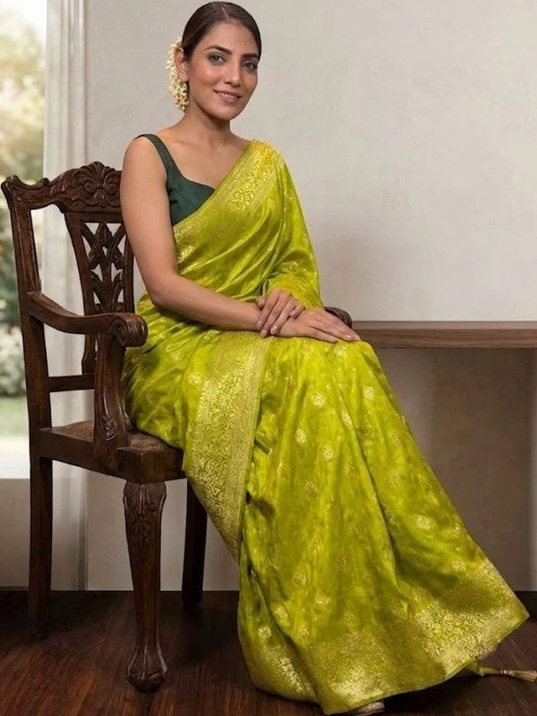 AwadhiCraft Woven Design Zari Art Silk Banarasi Saree thumbnail 4