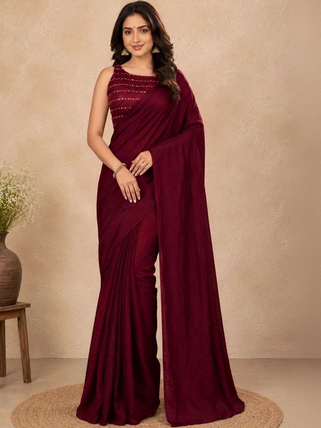 VRAGI Sequinned Saree - view 1