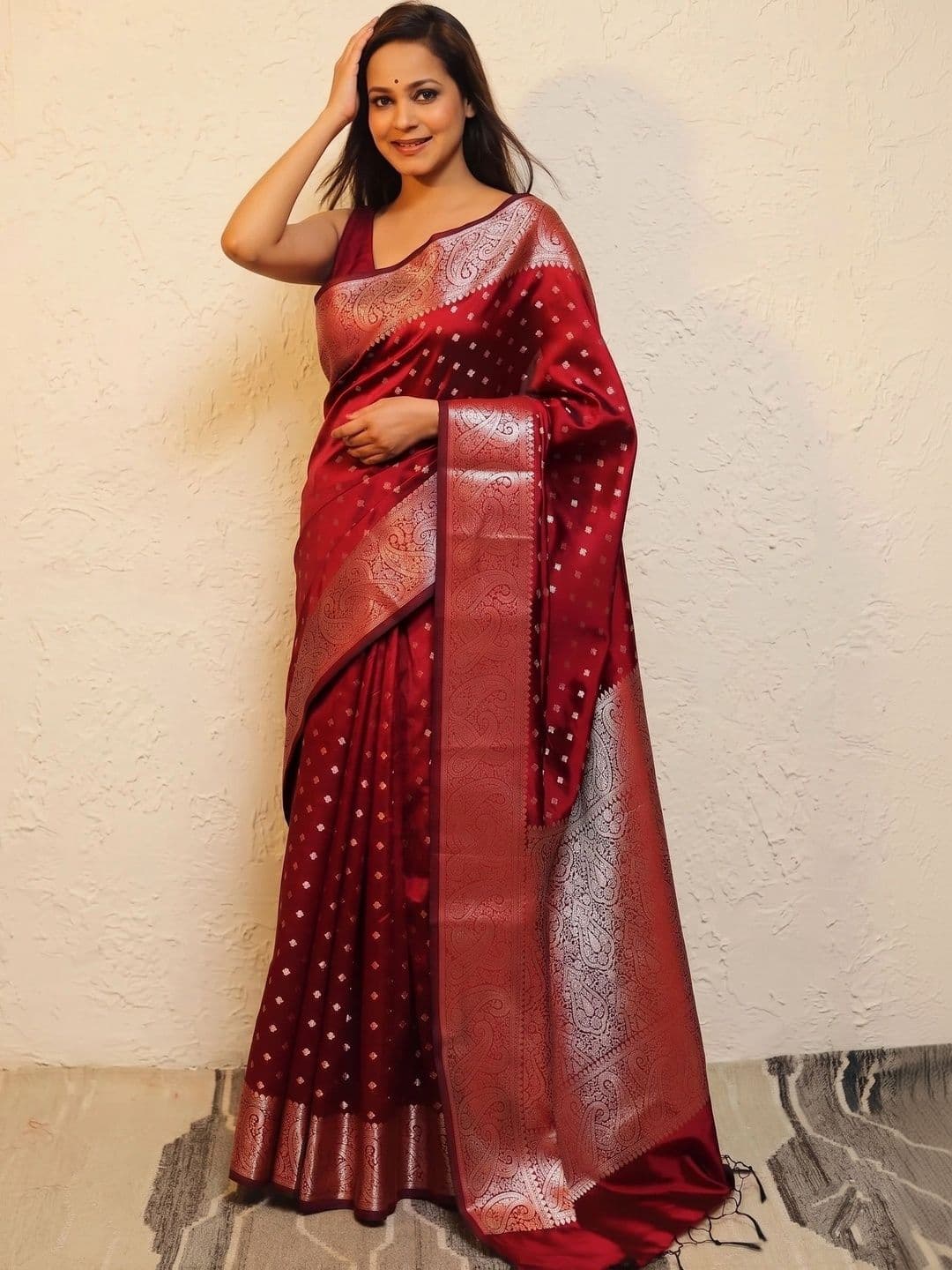 SHRIADINATH Woven Design Zari Art Silk Banarasi Saree - view 1