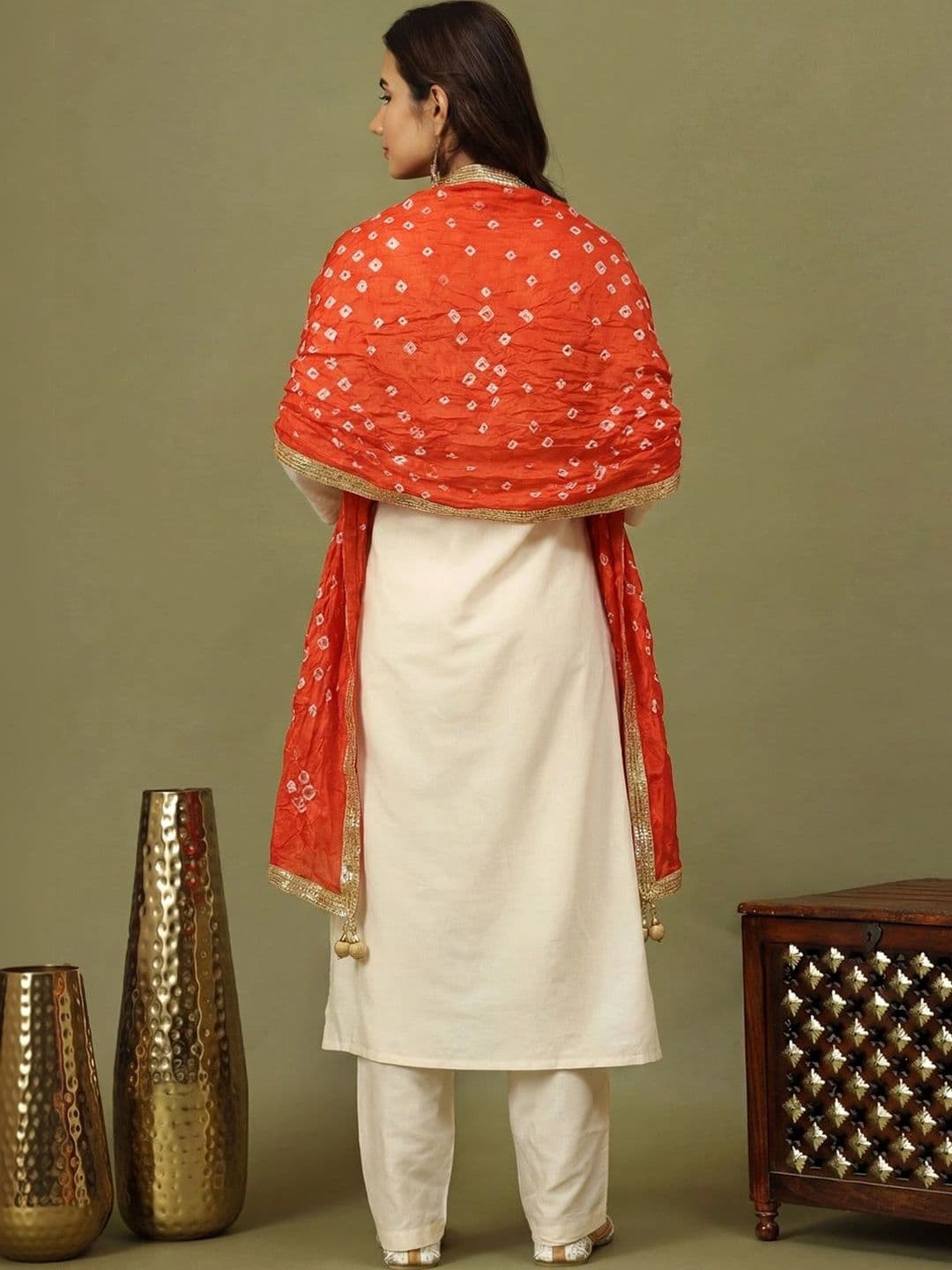 KALINI Printed Bandhani Dupatta with Sequinned thumbnail 2