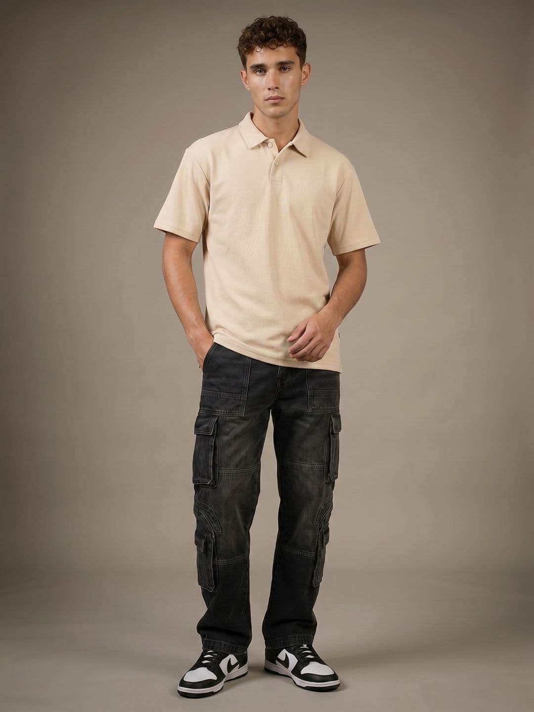 glitchez Polo Collar Drop-Shoulder Sleeves T-shirt thumbnail 5
