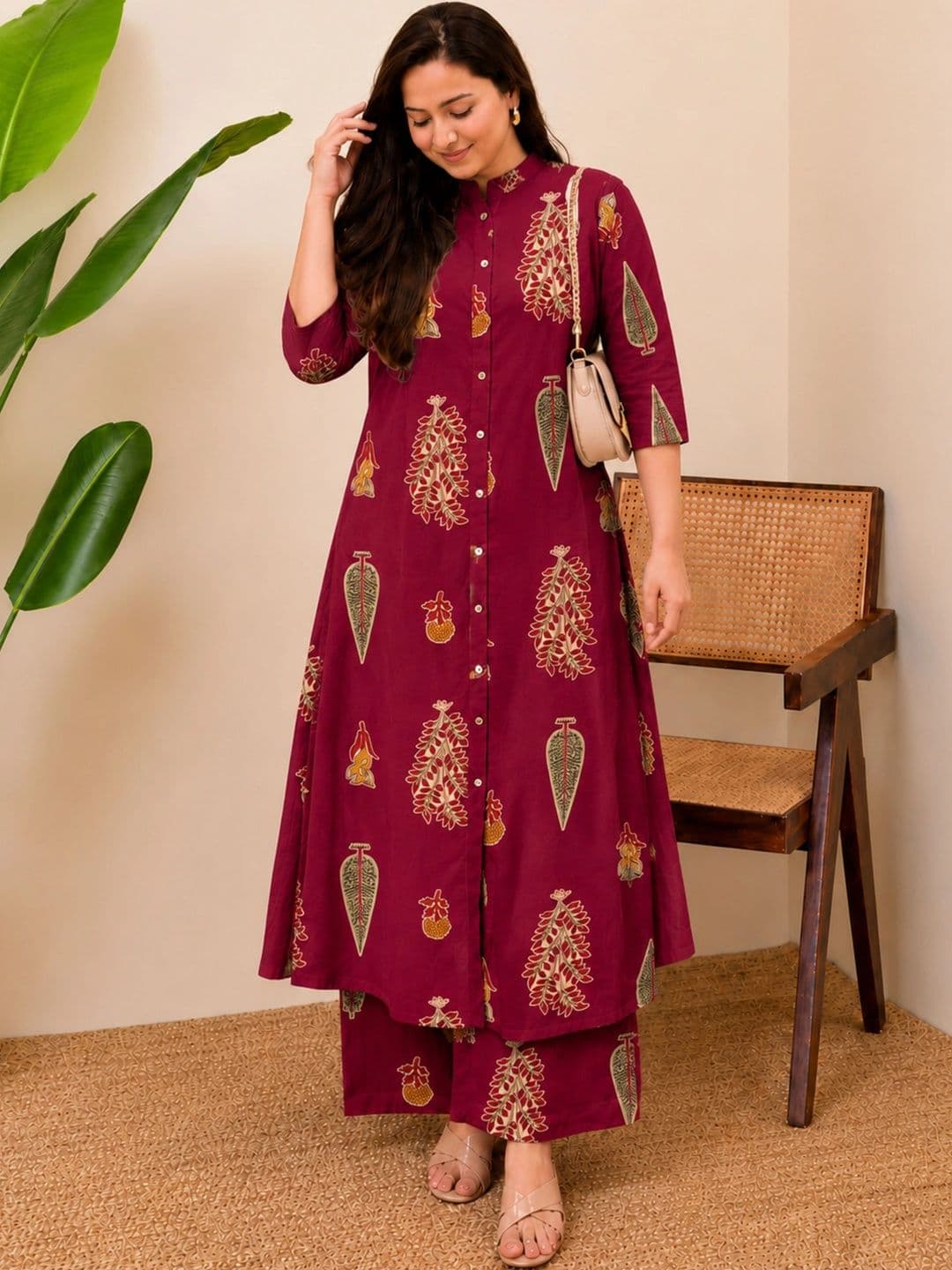 SZN Women Ethnic Motifs Printed Regular Kurta with Palazzos - view 1