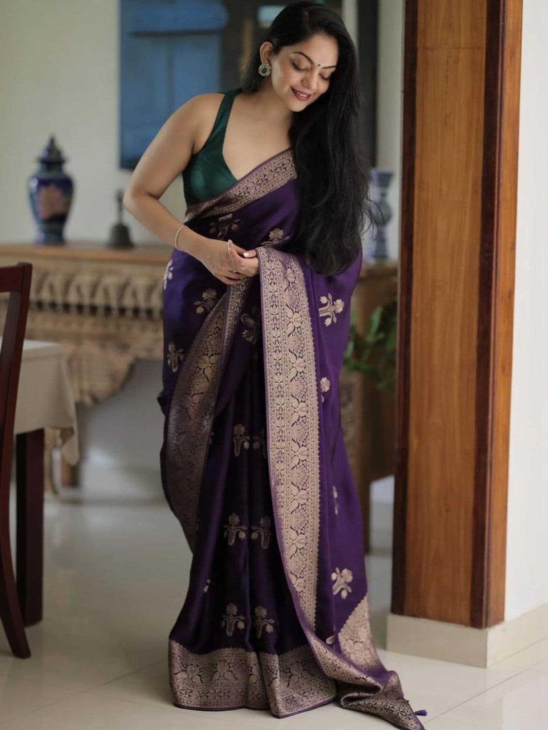 VS MALL Woven Design Zari Banarasi Saree - view 1