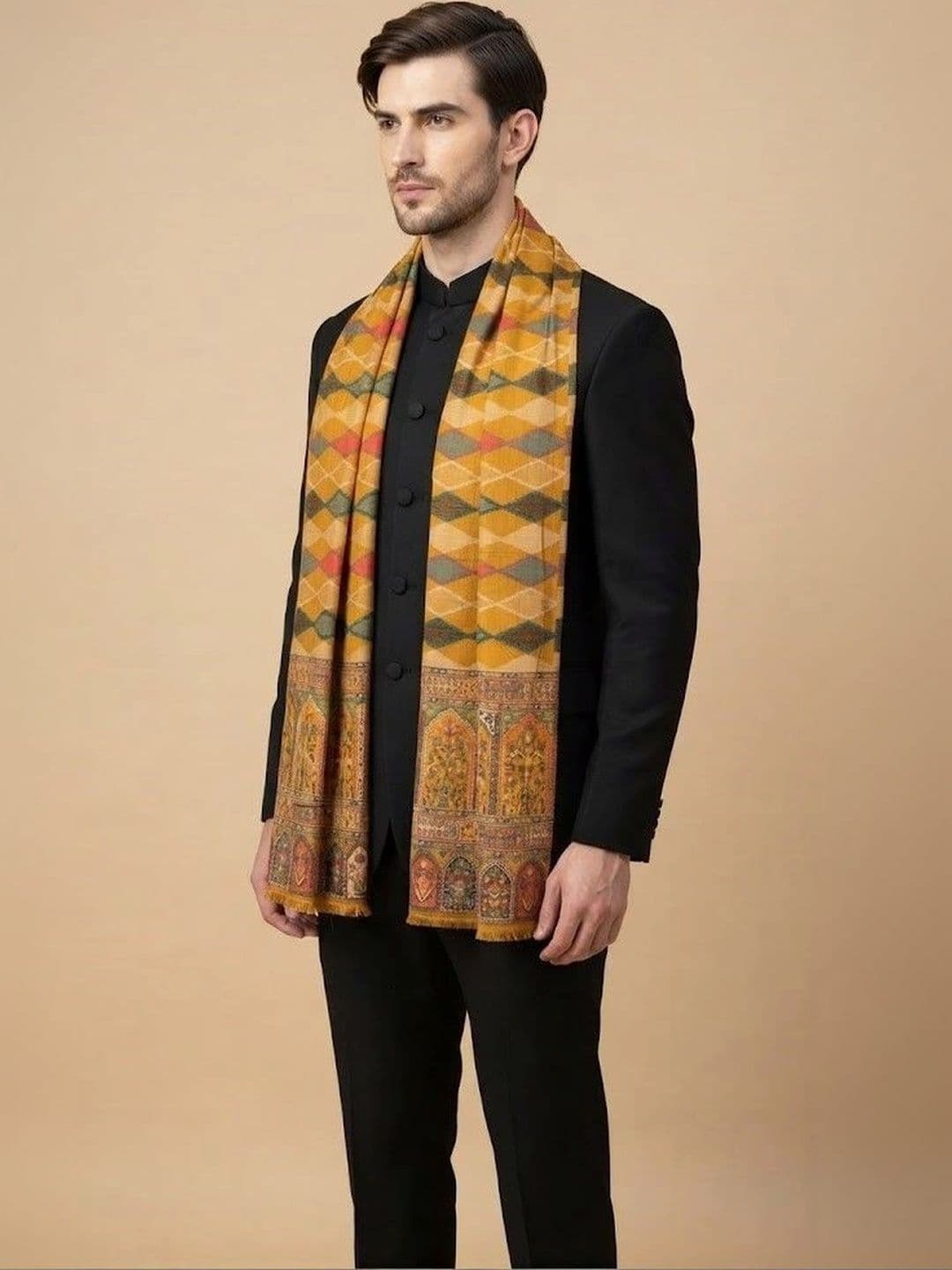MUFFLY Men Woven Design Stole thumbnail 3