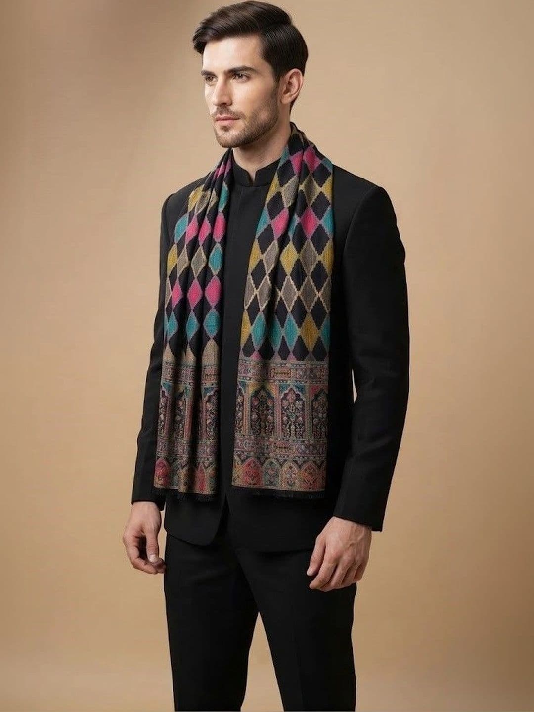 MUFFLY Men Woven Design Stole thumbnail 3