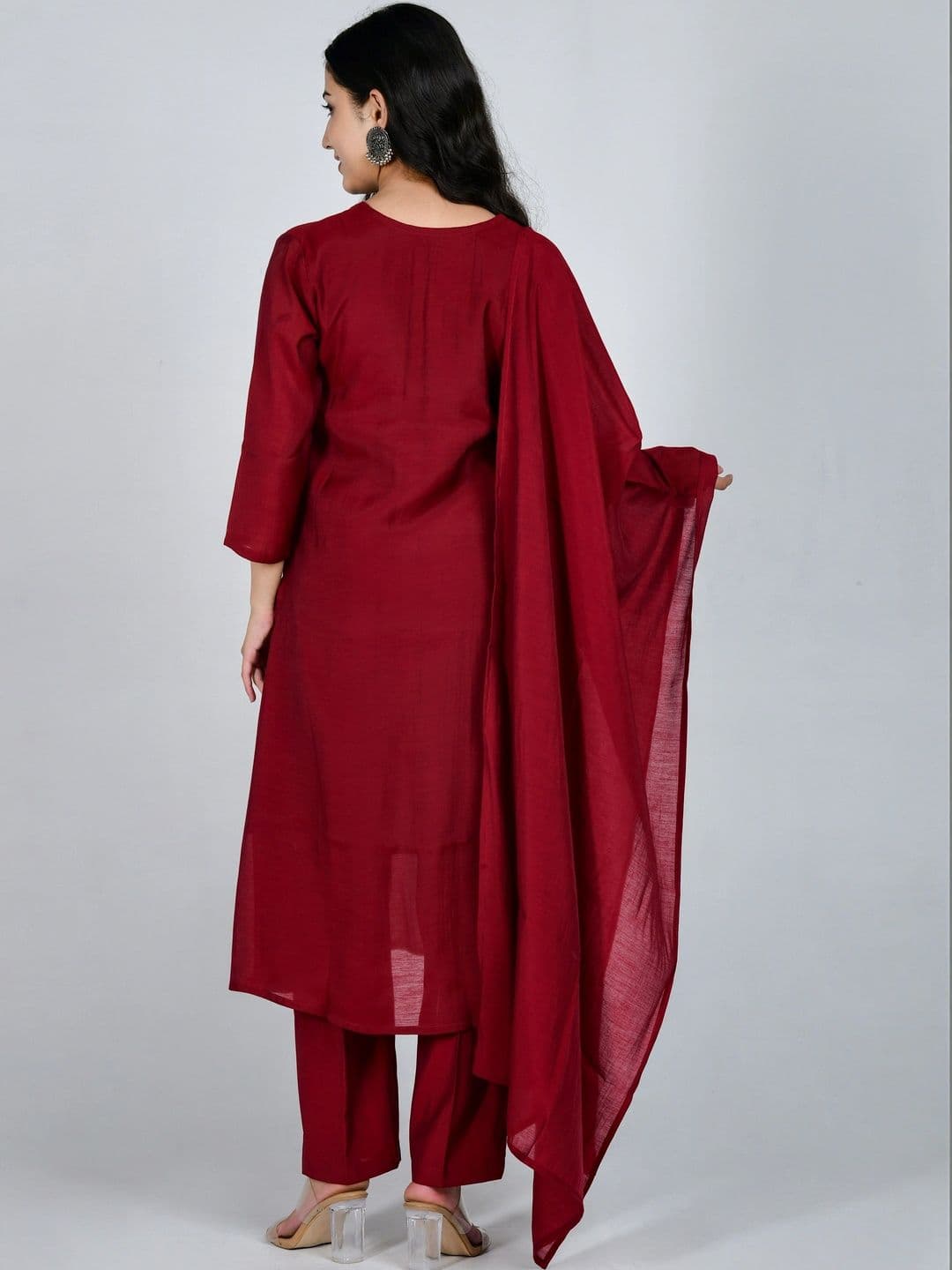 YOJINI Women Regular Kurta with Trousers & With Dupatta thumbnail 5
