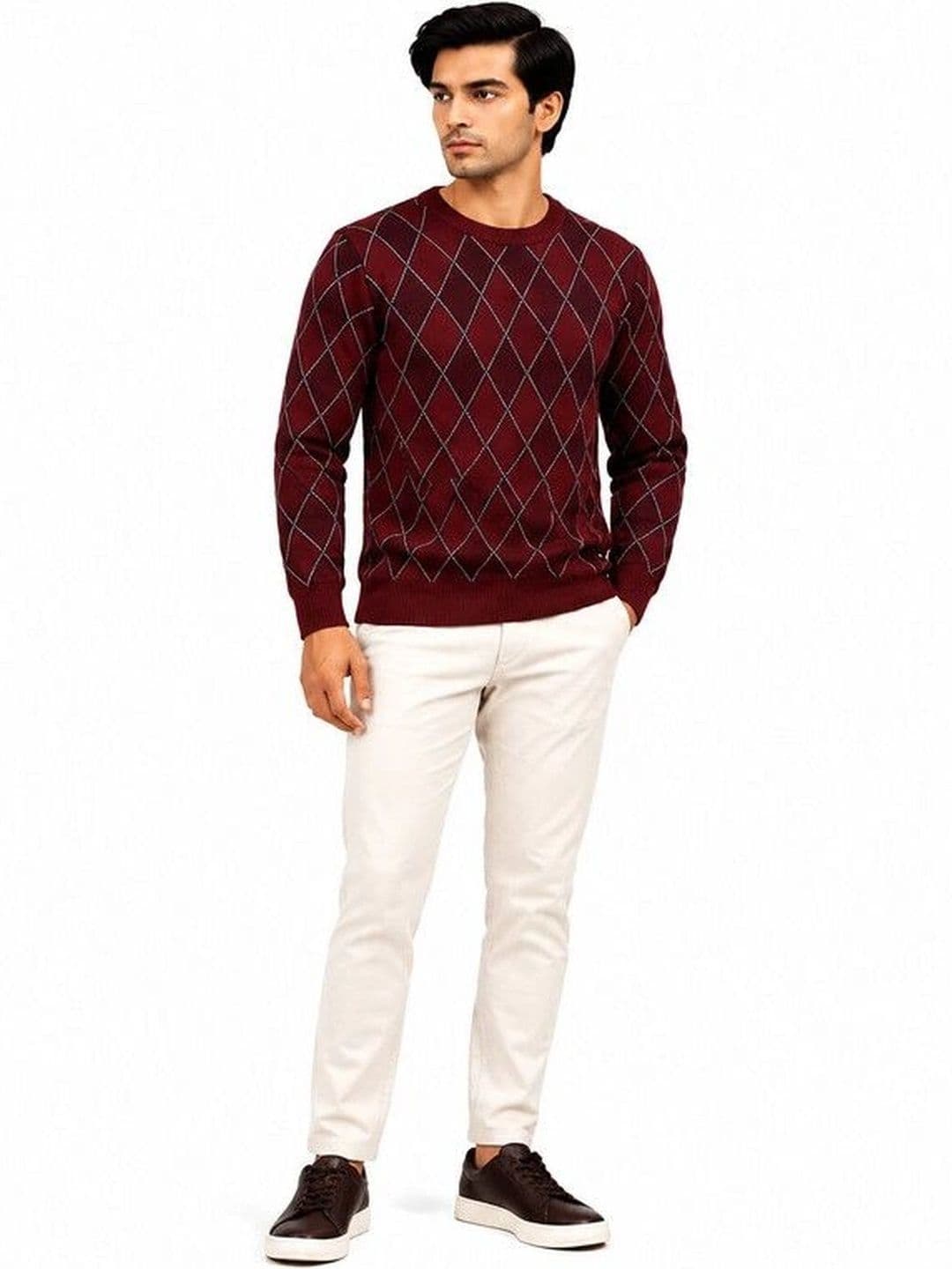GRAND-LINE Men Argyle Pullover - view 1