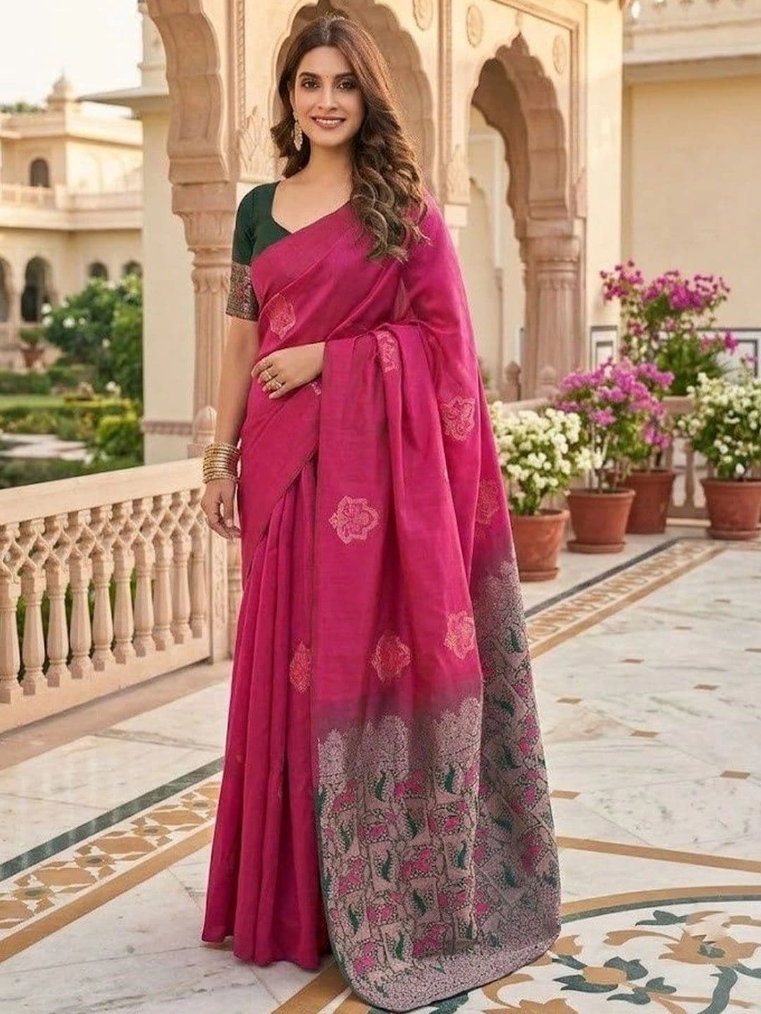 Okom Woven Design Zari Art Silk Banarasi Saree - view 1