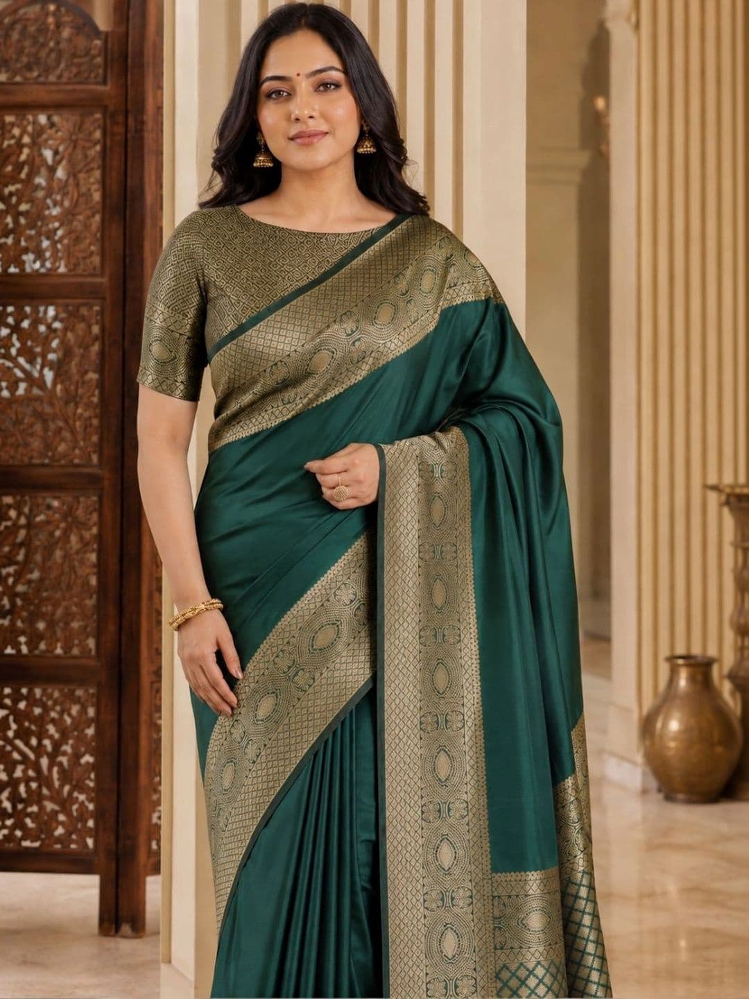 IKSHARA Woven Design Zari Art Silk Banarasi Saree thumbnail 6
