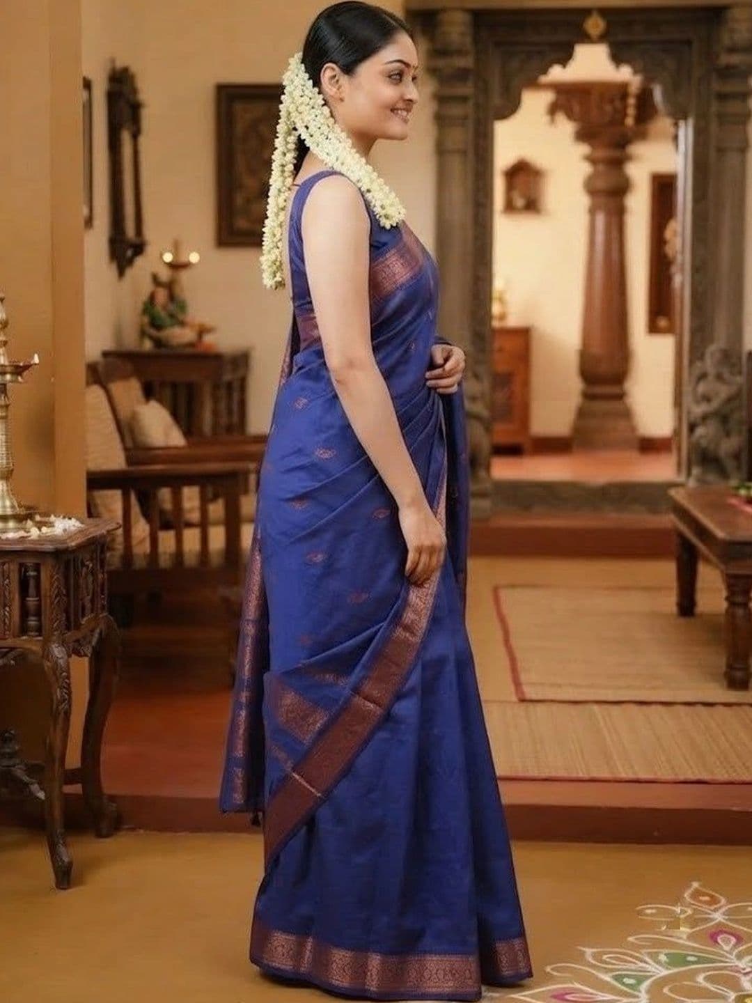 Okom Woven Design Zari Art Silk Banarasi Saree thumbnail 5