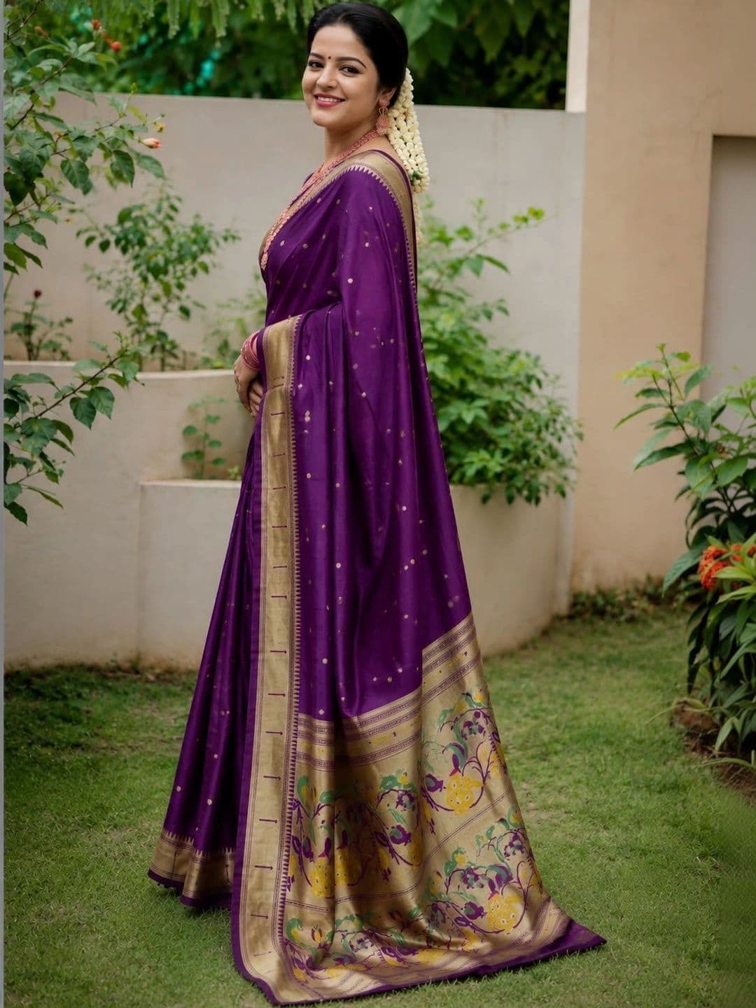 Veera Collection Woven Design Zari Art Silk Designer Banarasi Saree thumbnail 2