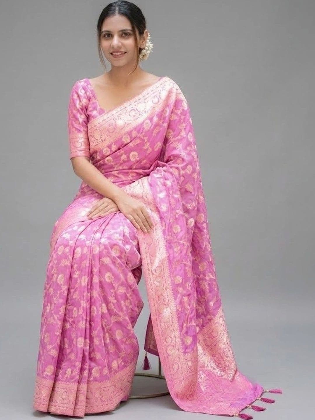 Okom Woven Design Zari Art Silk Banarasi Saree thumbnail 2