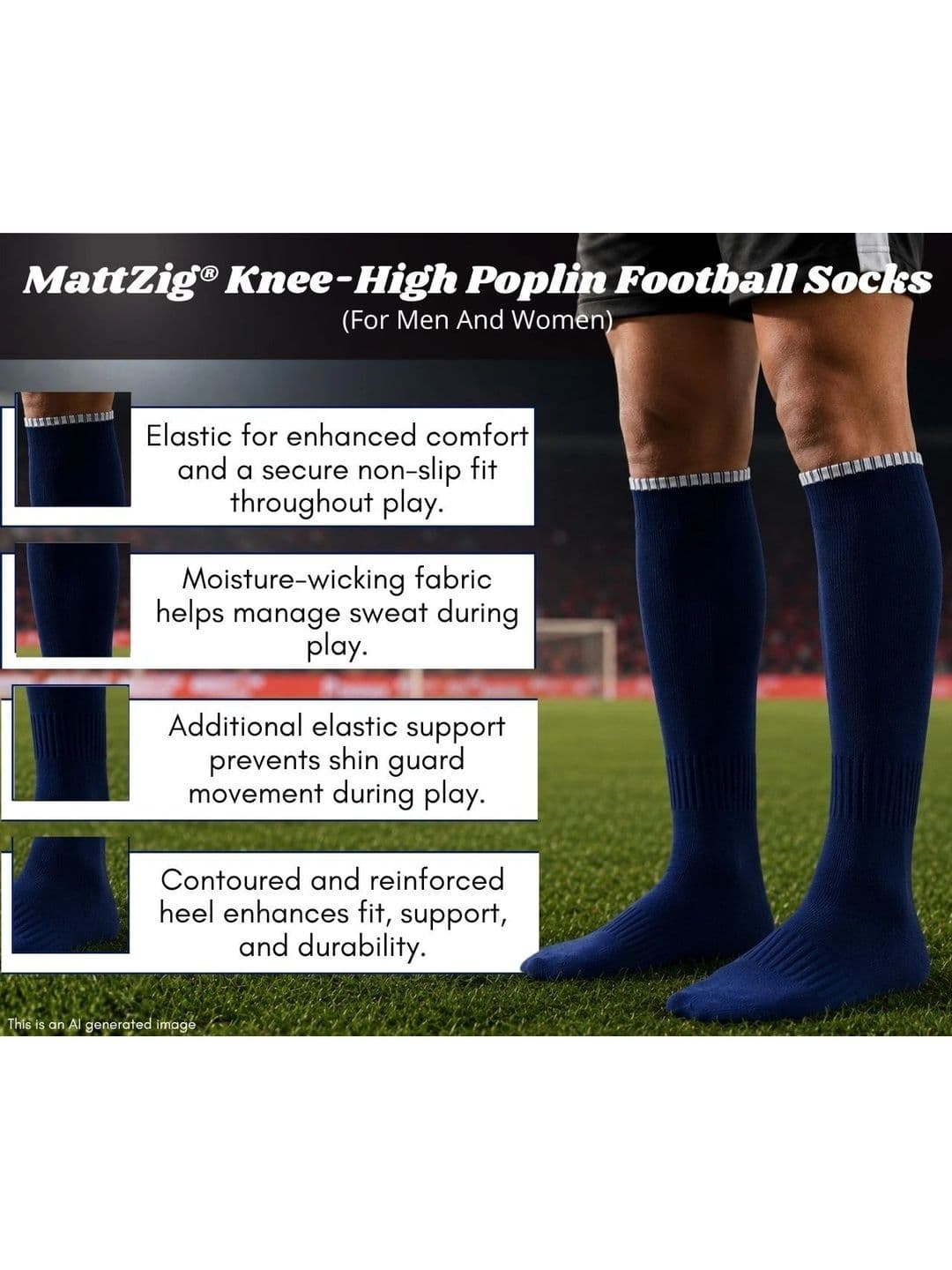 MattZig Men Cotton Blend Knee Length Socks thumbnail 2